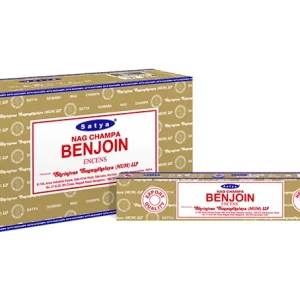 Satya - Benzoin (Benzoe) – Räucherstäbchen – 15 g Schachtel (ca. 12–15 Stäbchen)