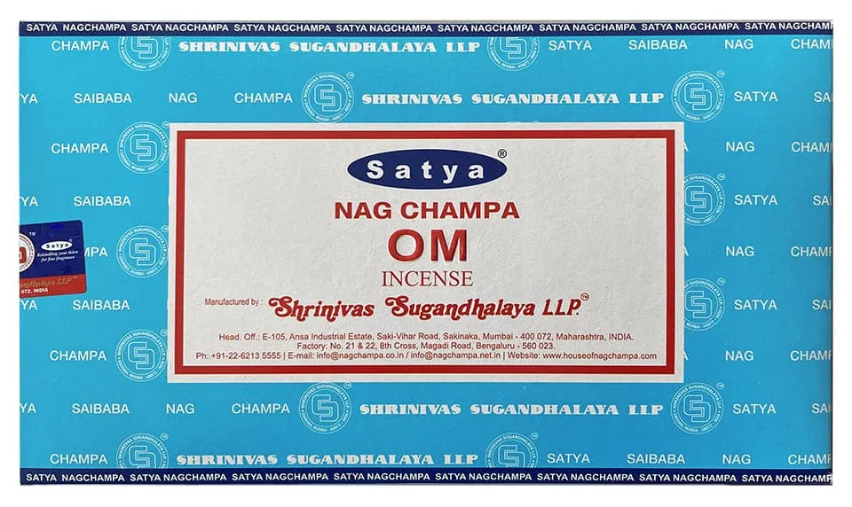 Satya - Om (Innere Ruhe) – Räucherstäbchen – 15 g Schachtel (ca. 12–15 Stäbchen)