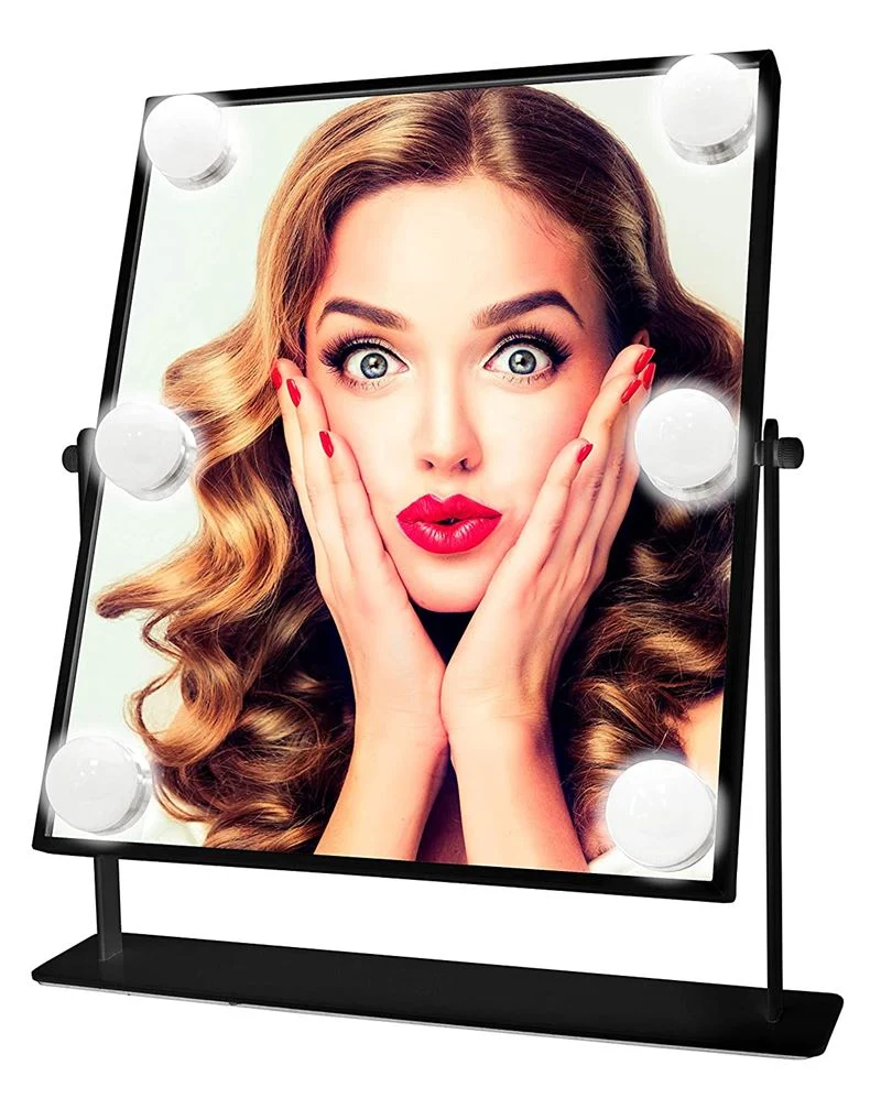 Schminkspiegel Hollywood – UNIQ XL mit 12 LED & Touch – Schwarz