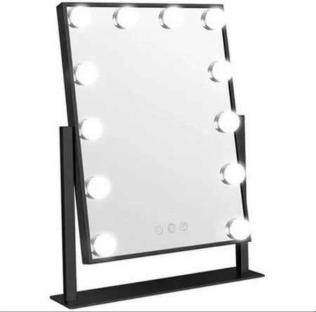Schminkspiegel UNIQ New York Mega – 12 LED-Punkte – Schwarz