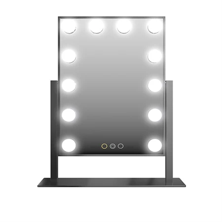 Schminkspiegel UNIQ New York Mega – 12 LED-Punkte – Schwarz