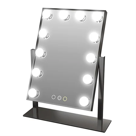 Schminkspiegel UNIQ New York Mega – 12 LED-Punkte – Schwarz