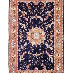 Seidenteppich - China Seide - 123 x 78 cm - dunkelblau