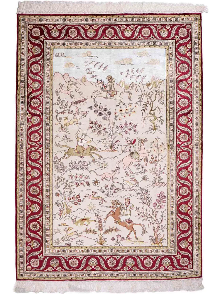 Seidenteppich - China Seide - 183 x 125 cm - beige