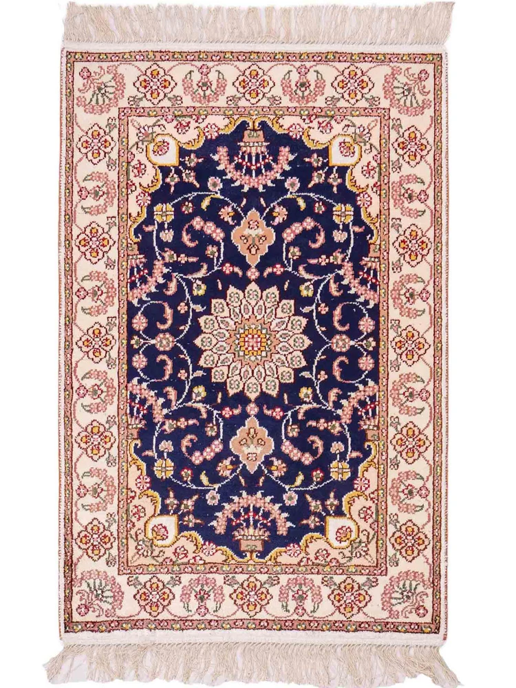 Seidenteppich - China Seide - 91 x 61 cm - dunkelblau