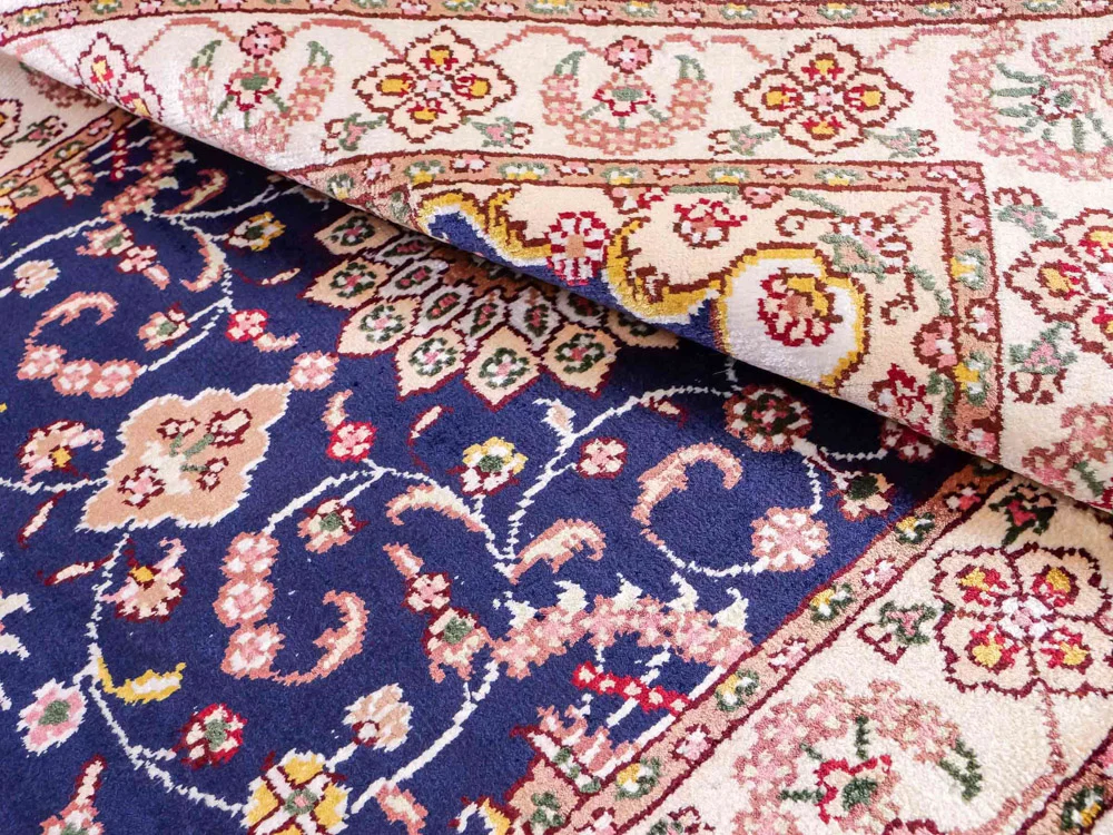 Seidenteppich - China Seide - 91 x 61 cm - dunkelblau