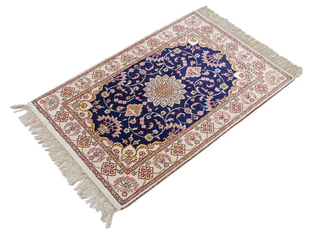 Seidenteppich - China Seide - 91 x 61 cm - dunkelblau