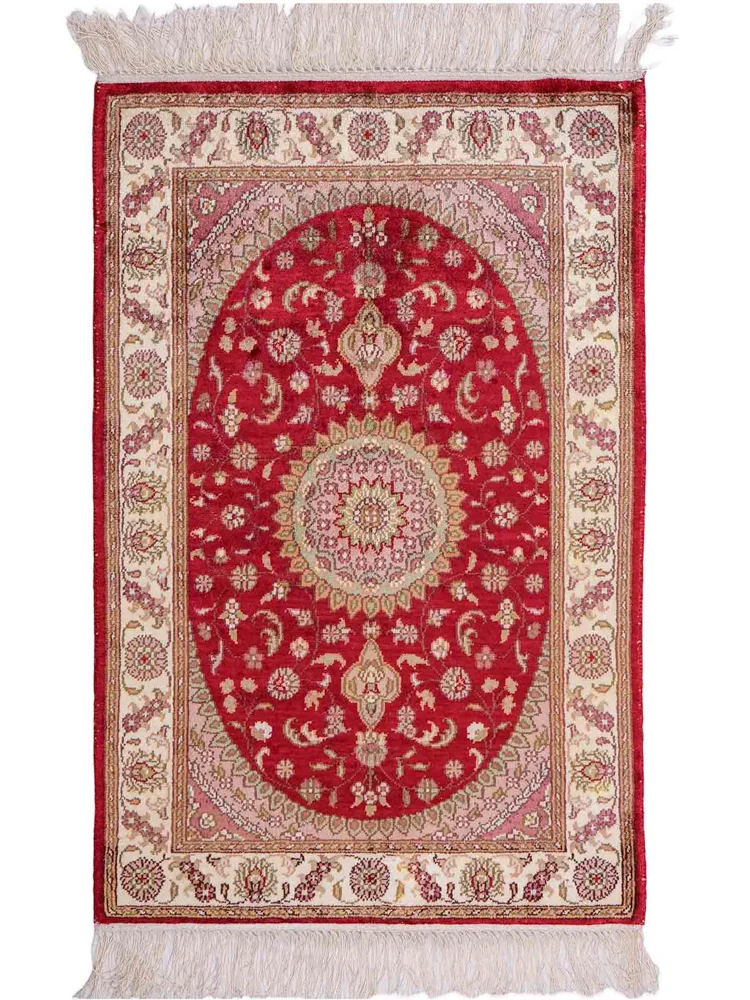 Seidenteppich - China Seide - 90 x 59 cm - rot