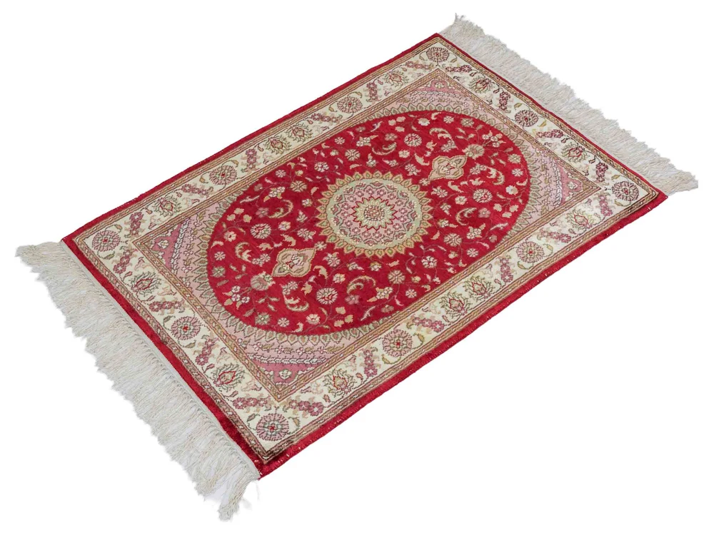 Seidenteppich - China Seide - 90 x 59 cm - rot