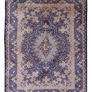Seidenteppich - Ghom Seide - Premium - 150 x 96 cm - hellblau