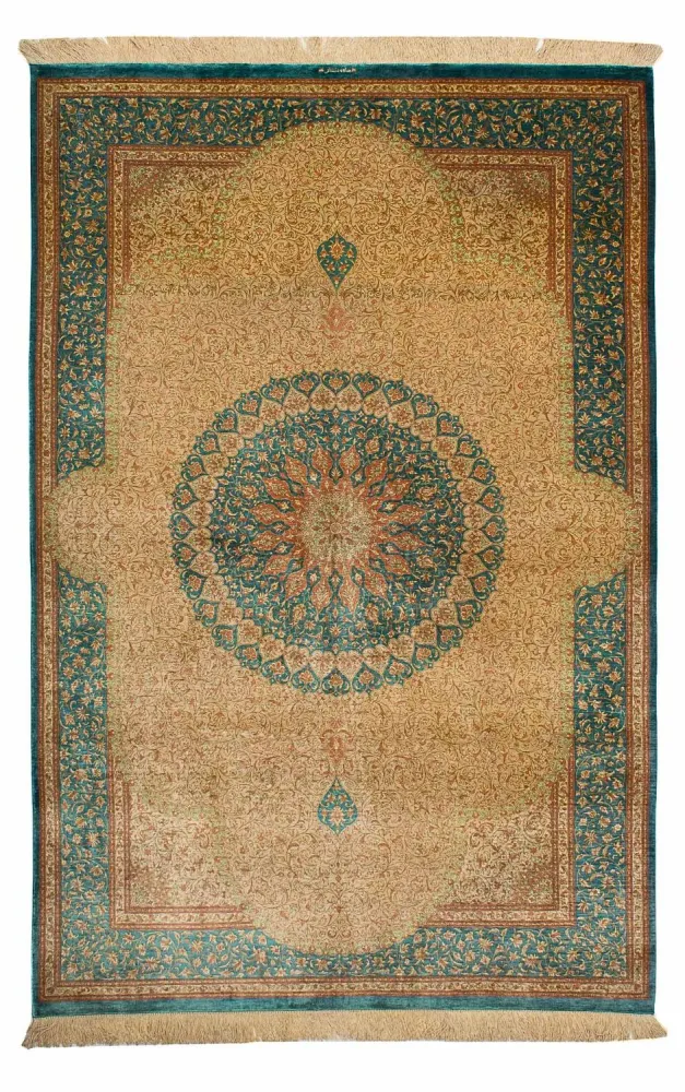 Seidenteppich - Ghom Seide - Premium 188 x 130 cm Teppichbrücke