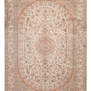 Seidenteppich - Kaschmir Seide - 314 x 219 cm - beige