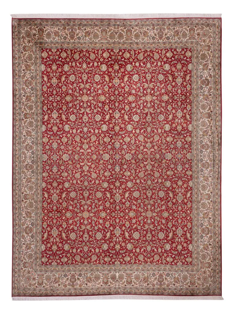 Seidenteppich - Kaschmir Seide - 369 x 279 cm - rot