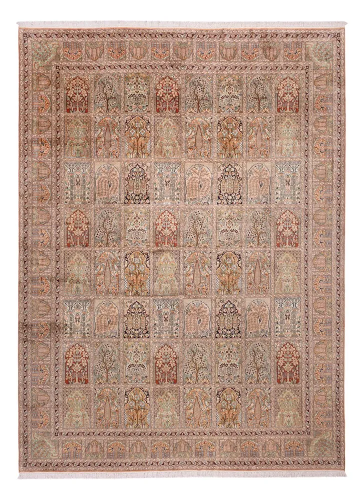Seidenteppich - Kaschmir Seide - 403 x 298 cm - dunkelbeige