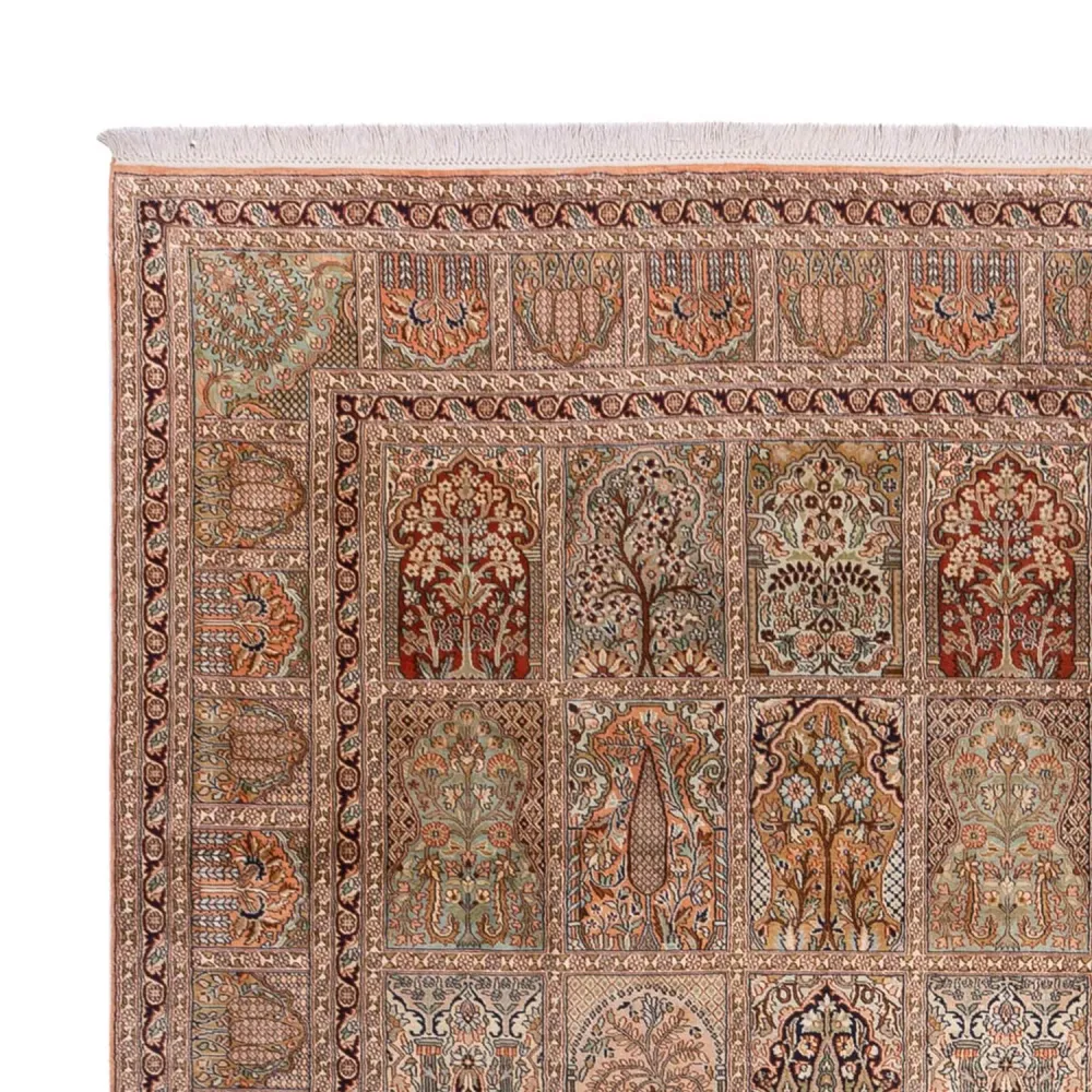 Seidenteppich - Kaschmir Seide - 403 x 298 cm - dunkelbeige