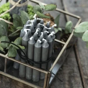 Stabkerzen Pack à 10 Stück dunkelgrau