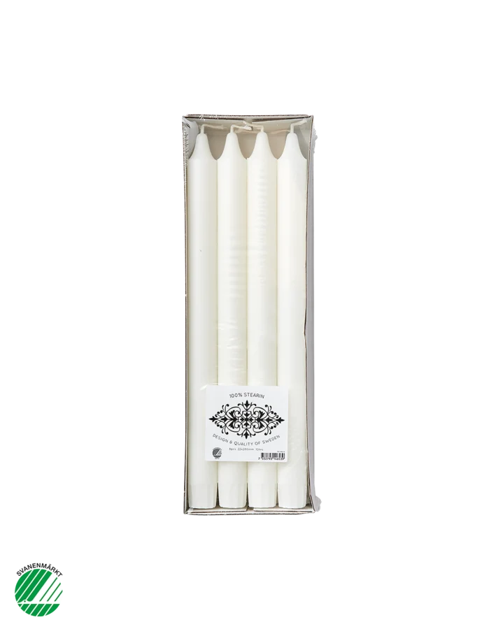 8x Stabkerzen weiß PURE 100% STEARIN 28x2,2 cm Leuchterkerzen