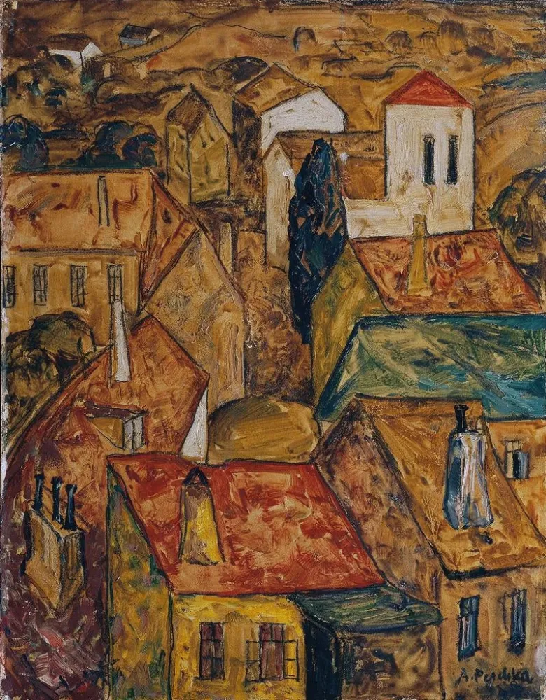 Stadtlandschaft Gemälde - Anton Emanuel Peschka | Kunstdruck