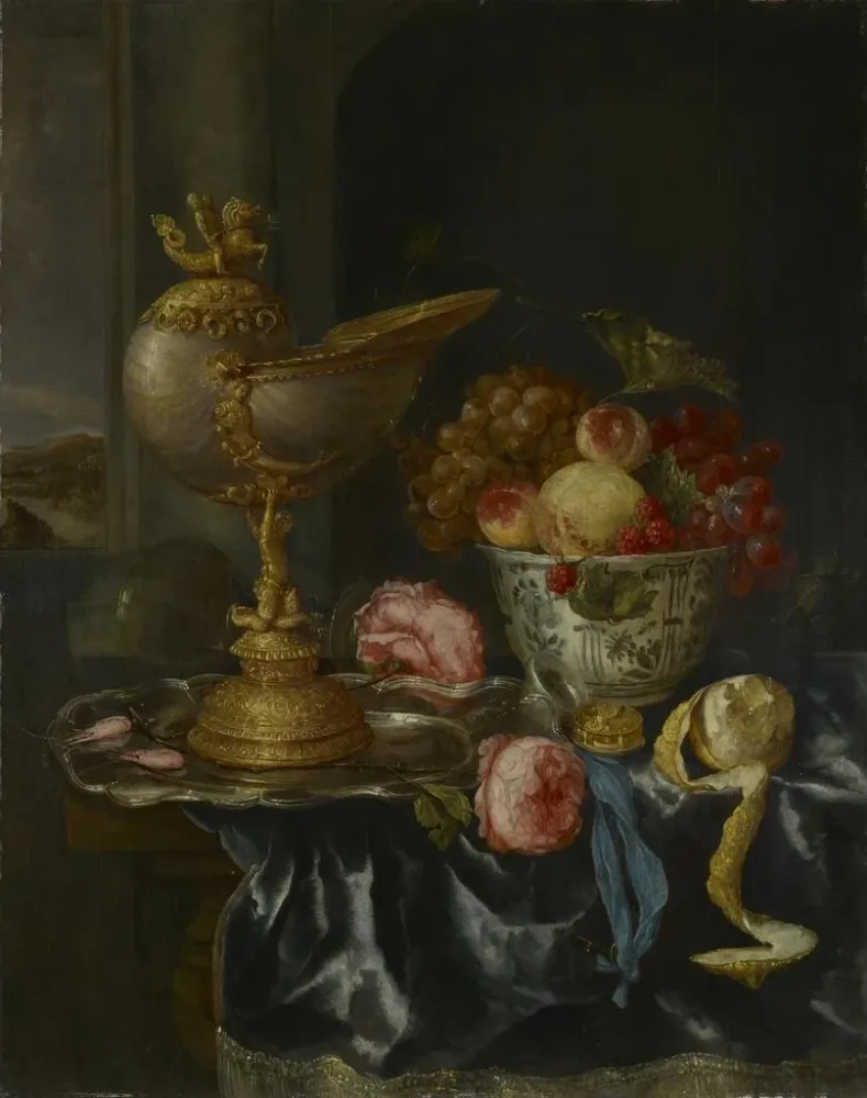 Stillleben mit Festtafel und Nautilusschale - Abraham van Beyeren | Kunstdruck