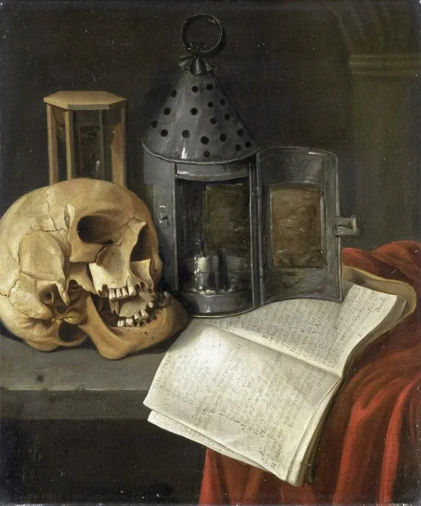 Stillleben Vanitas-Gemälde von B. Schaak - B. Kunstdruck