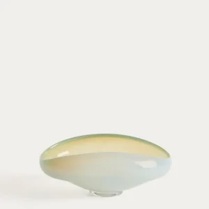 Tafelaufsatz Nodila aus weissem Glas, 23 x 16,5 cm