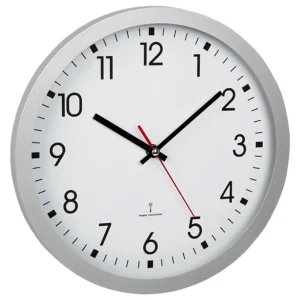 TFA Funk-Wanduhr silber ø 30 cm