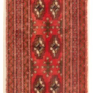 Turkaman Teppich - 100 x 50 cm - dunkelrot