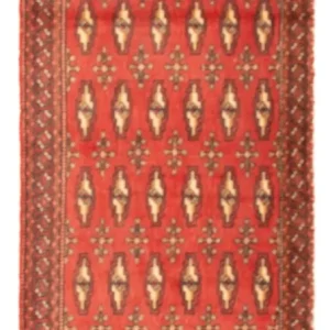 Turkaman Teppich - 100 x 50 cm - hellrot