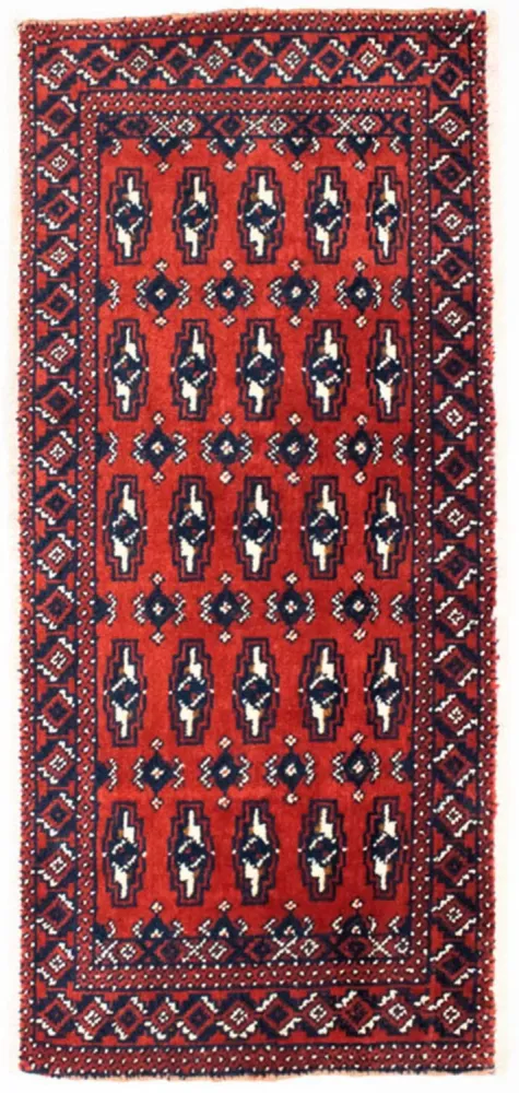 Turkaman Teppich 100 x 50 cm - rot