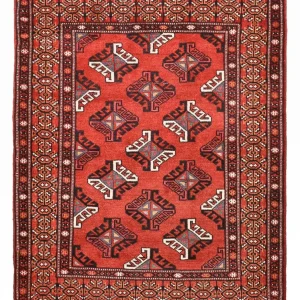 Turkaman Teppich - 115 x 85 cm - rot