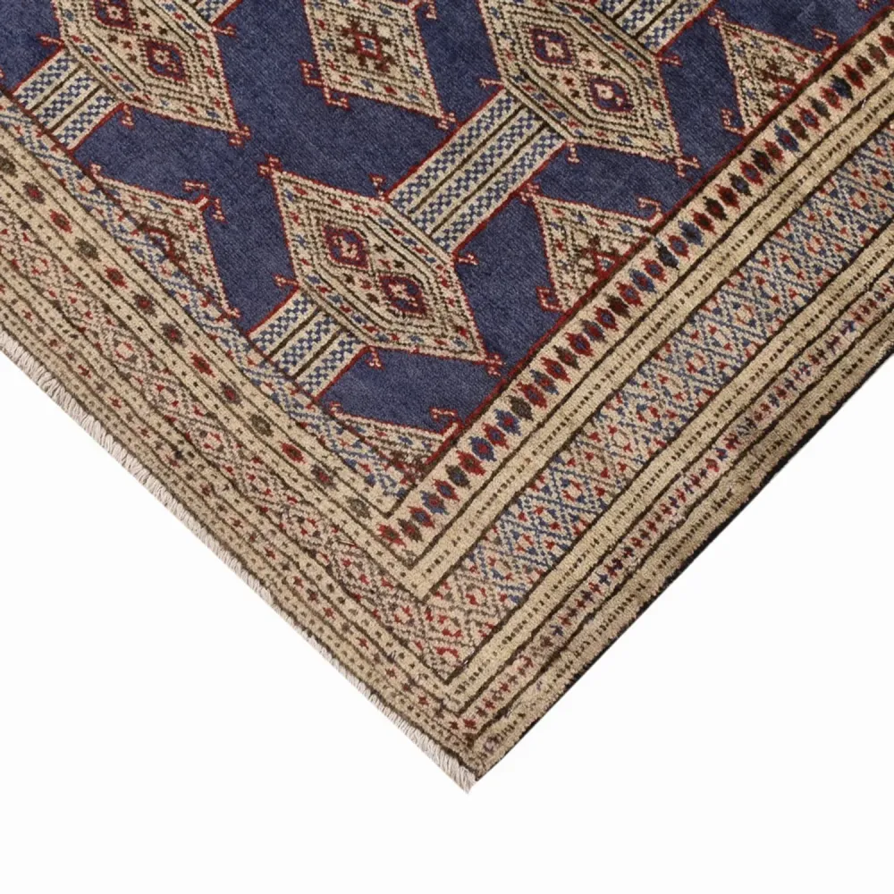 Turkaman Teppich - 136 x 101 cm - dunkelblau