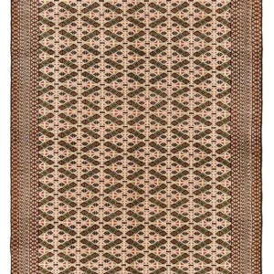 Turkaman Teppich - 193 x 130 cm - dunkelbeige