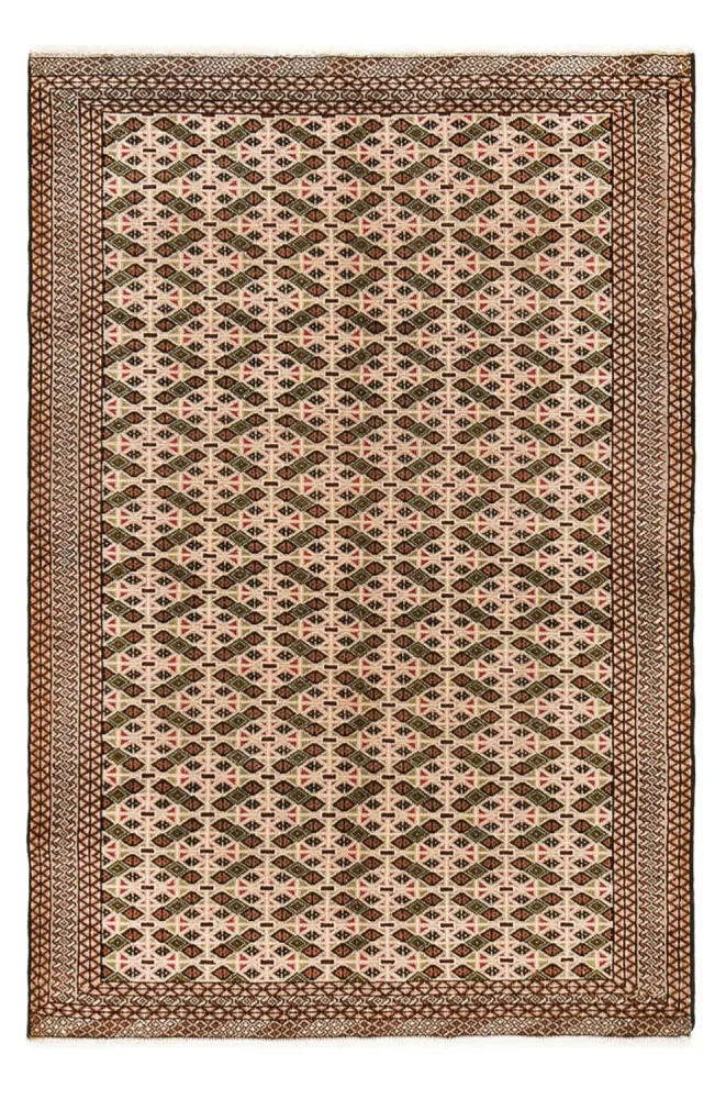 Turkaman Teppich - 193 x 130 cm - dunkelbeige