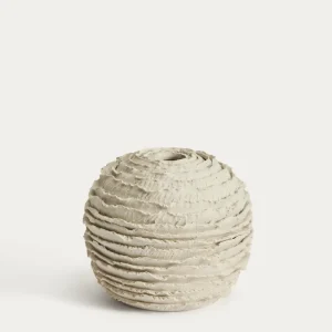 Vase Evania aus beigefarbener Keramik 15,5 cm