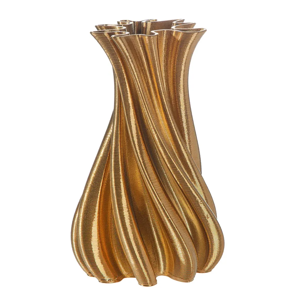 Vase Fold Keramik goldfarben