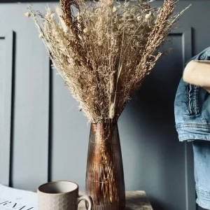 Vase konisch - Beige / braunes Glas