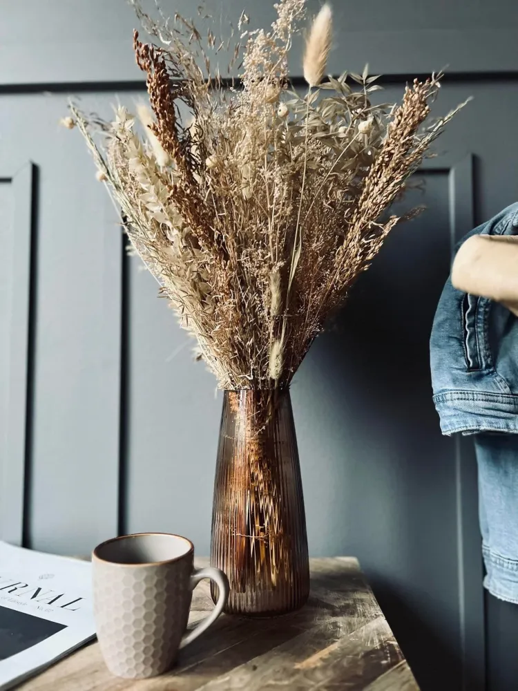 Vase konisch - Beige / braunes Glas