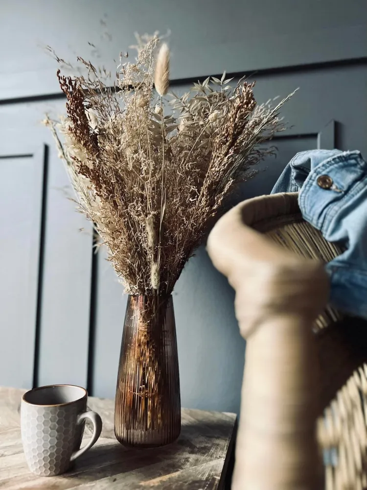 Vase konisch - Beige / braunes Glas