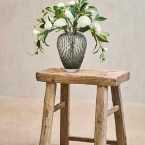Vase mit Muster - Grau