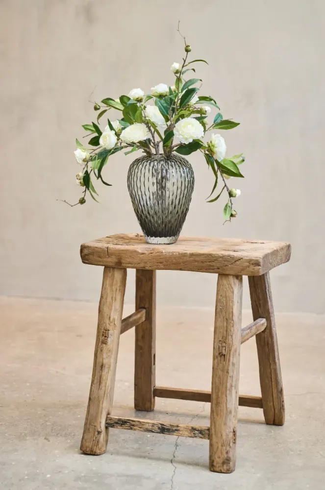 Vase mit Muster - Grau