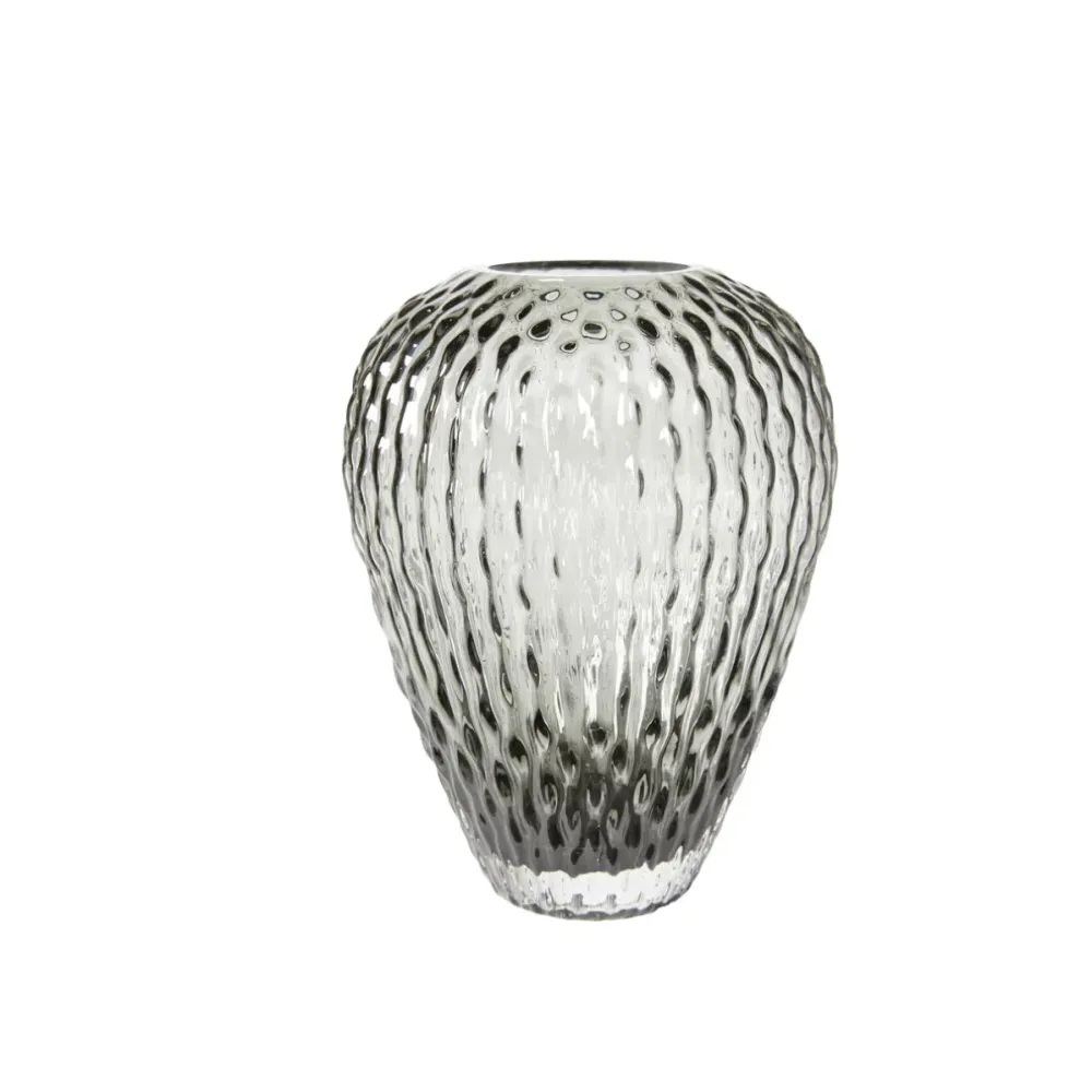 Vase mit Muster - Grau