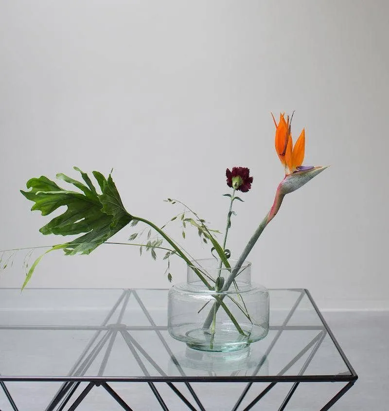 Vase recyceltes Glas transparent