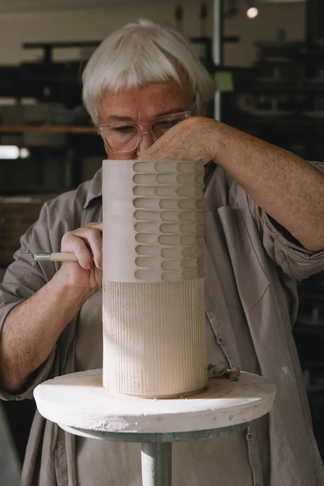 Vase Relief groß Hafer