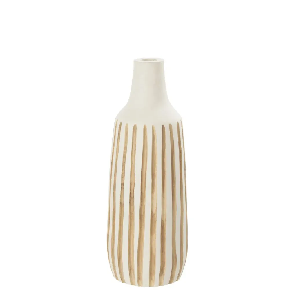 Vase Ying - Holz - Weiß - Mittelgroß