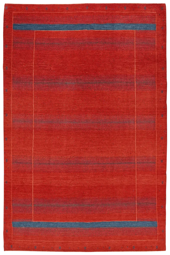 Vintage Gabbeh Teppich bunt naturinspiriert 299x192cm