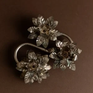 Vintage Kerzenhalter 3 Flowers versilbert