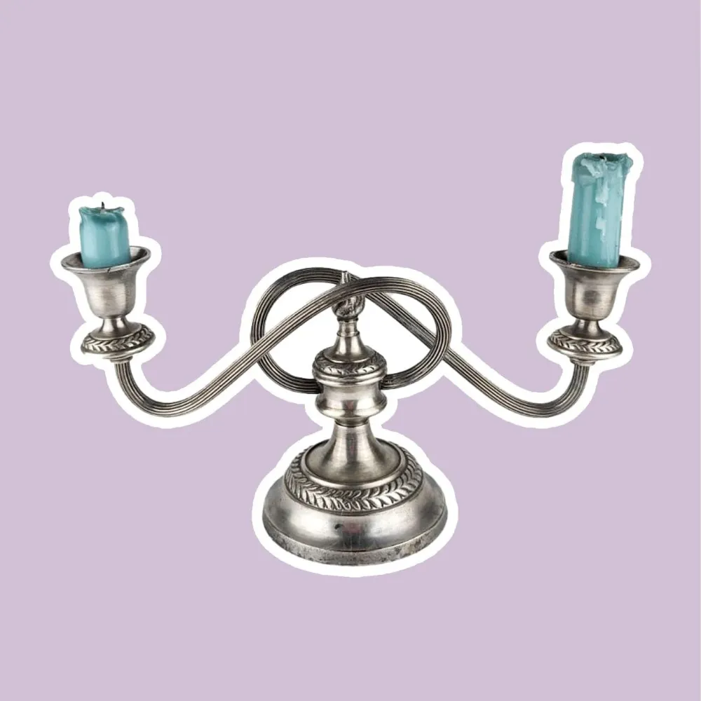 Vintage Kerzenständer England Swirl Metall Silber versilbert Set von 3