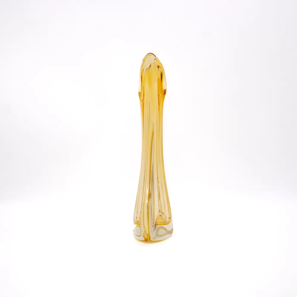 Vintage Murano Sommerso Vase Gelb