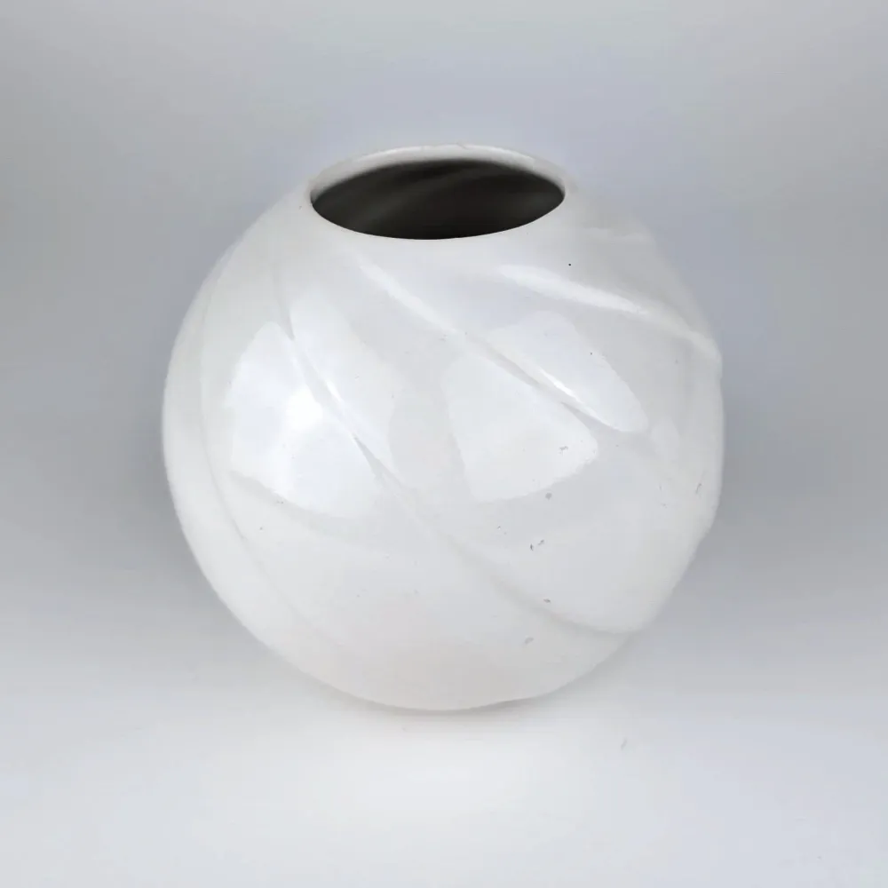Vintage Muschel Vase Schwarz Weiß Art Deco 80er Set von 4
