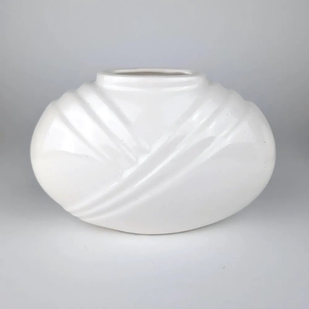 Vintage Muschel Vase Schwarz Weiß Art Deco 80er Set von 4